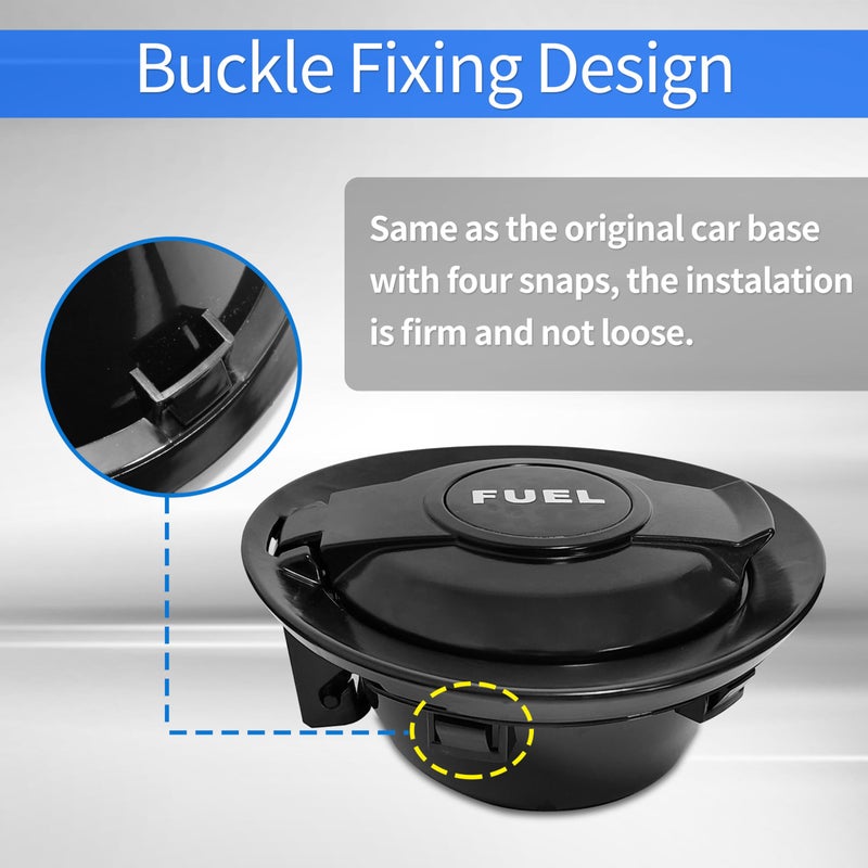 ShineUs 68250120AA Fuel Filler Door & Gas Cap Compatible with Dodge Challenger 2008, 2009, 2010, 2011, 2012, 2013, 2014, 2015, 2016, 2017, 2018, 2019, 2020ï¼Œ2021ï¼ŒMatte Black - Image 5